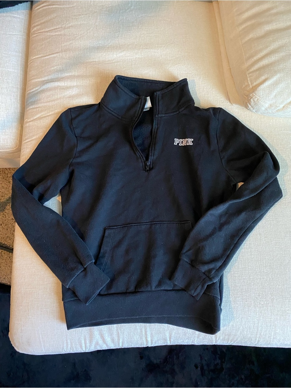 PINK Victoria's Secret Men's Black Half-Zip Pullover